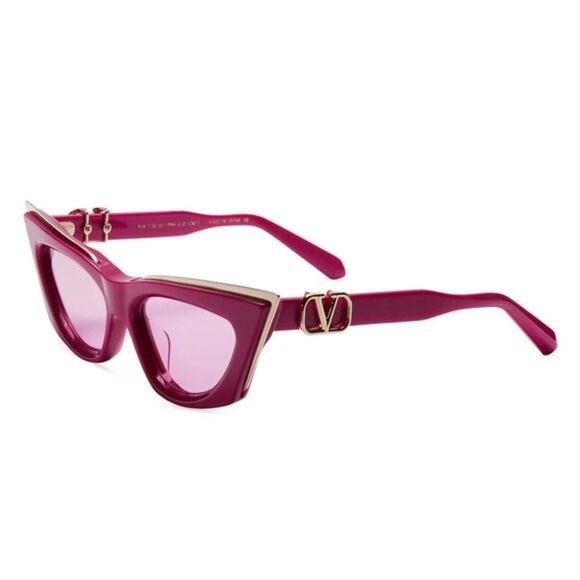VALENTINO GARAVANI EYEWEAR V Logo Goldcut Cat Eye Sunglasses Pink Fuchsia main image 8